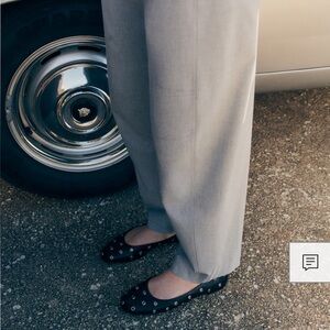 Mango Black Ballet Flats with Silver Grommets